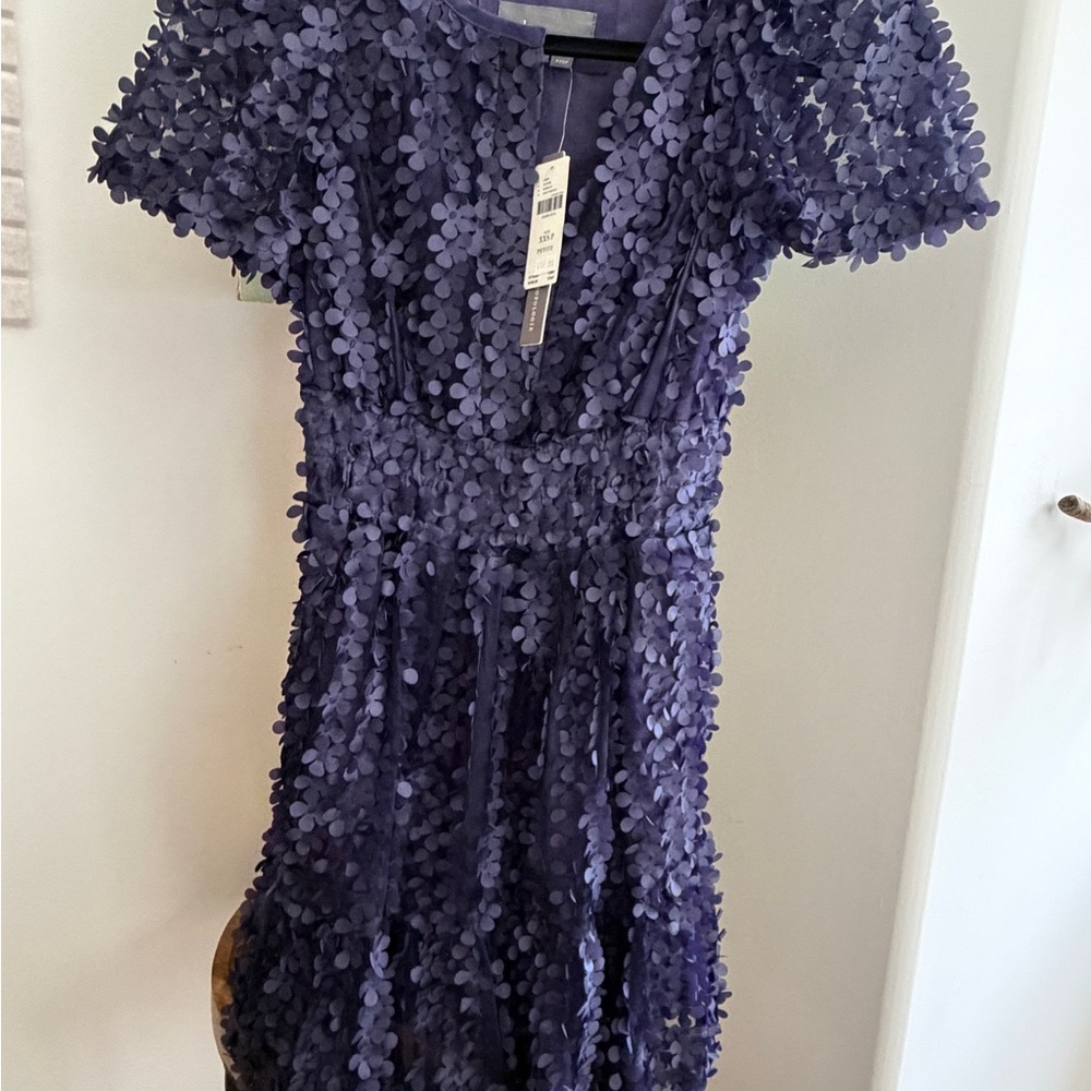 NWT Anthropologie Lavender Floral Applique Dress